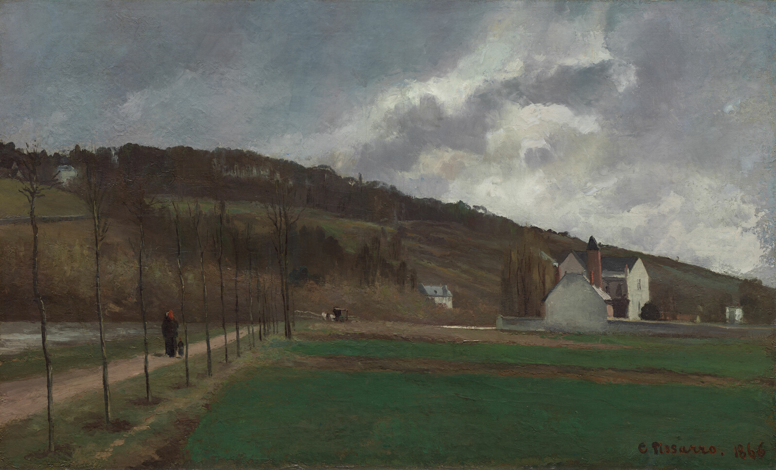 The Banks of the Marne in Winter by Camille Pissarro