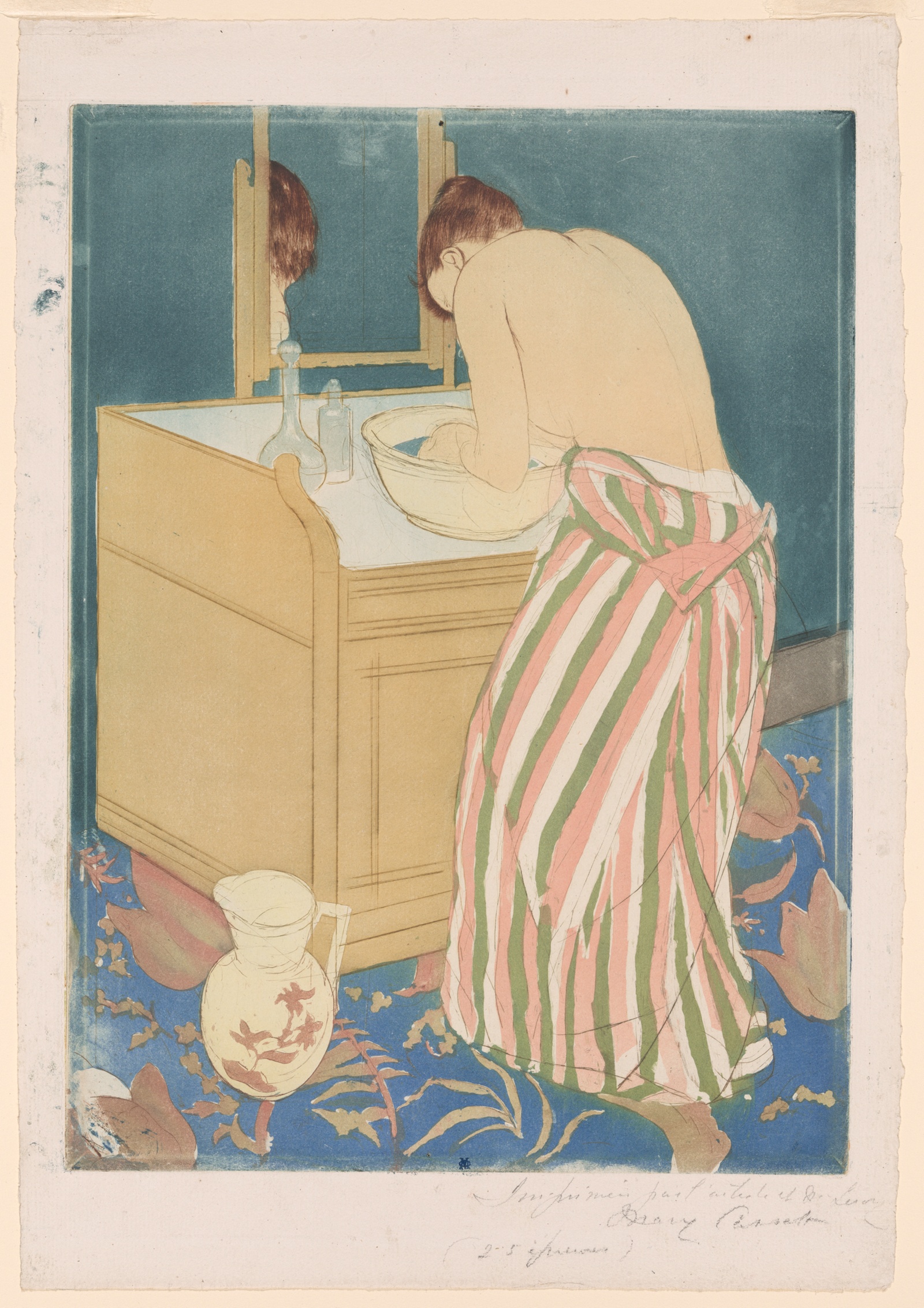 Woman Bathing by Mary Cassatt