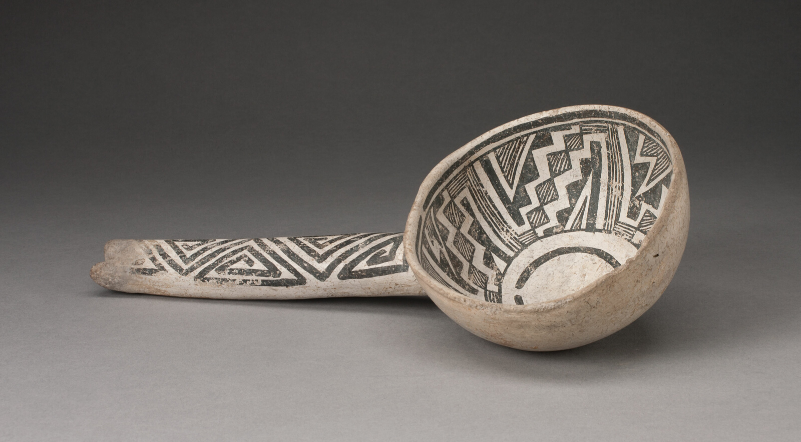 Dipper or Ladle with Interlocking Zigzag and Step-Fret Designs by Ancestral Pueblo (Anasazi)