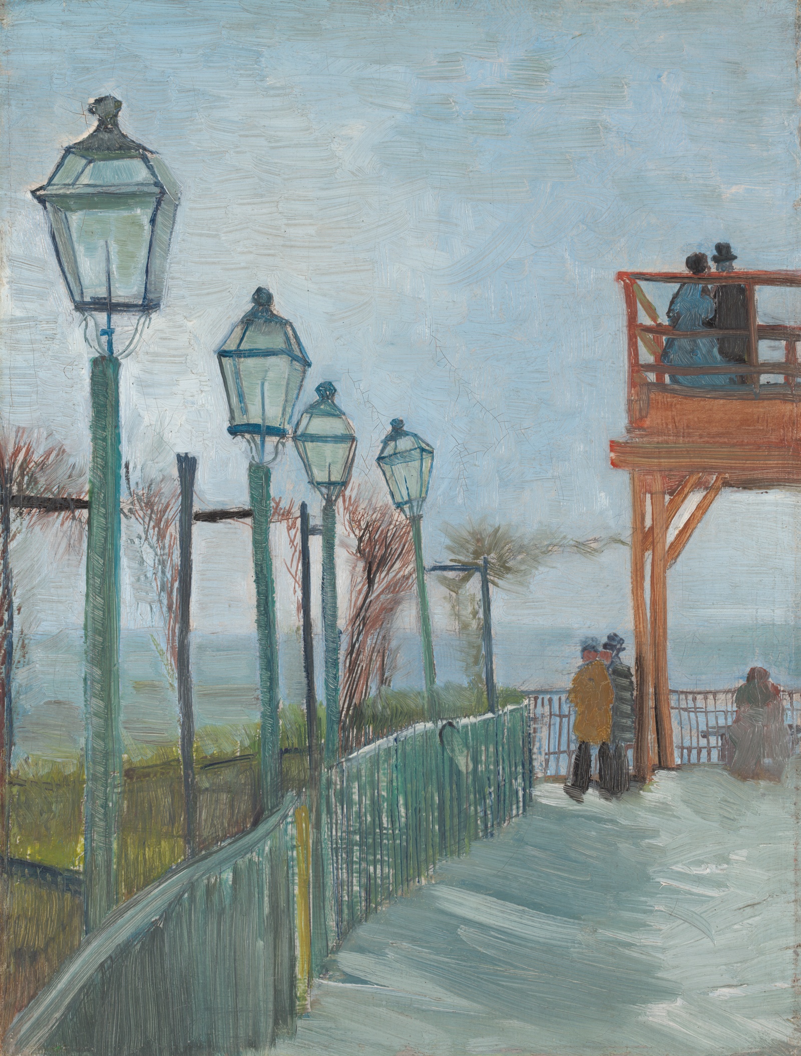Terrace and Observation Deck at the Moulin de Blute-Fin, Montmartre by Vincent van Gogh