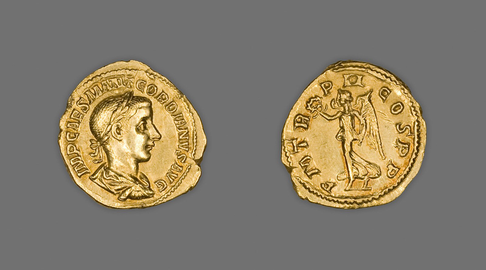 Aureus (Coin) Portraying Emperor Gordian III by Ancient Roman