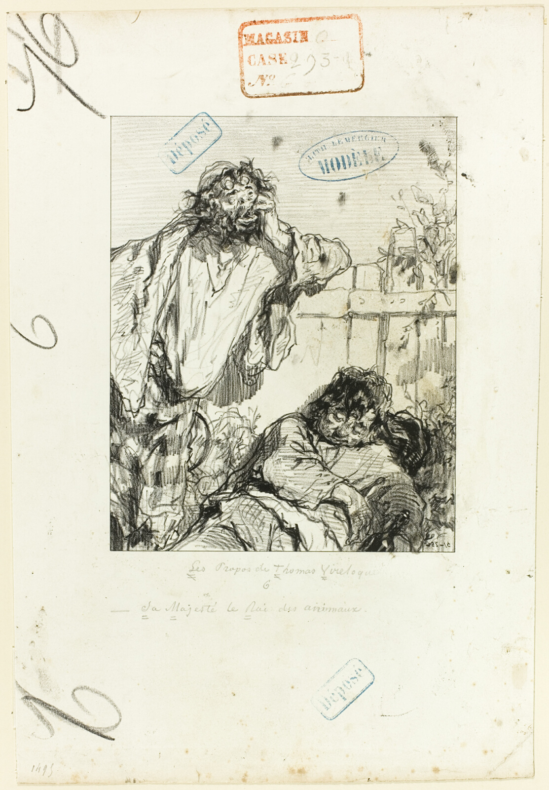 Les Propos de Thomas Vireloque: His Majesty the King of beasts by Paul Gavarni
