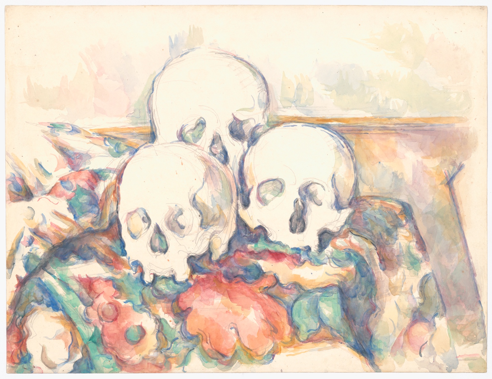 The Three Skulls by Paul Cezanne